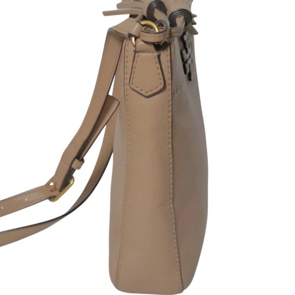 Tory Burch Beige Leather Crossbody Bag with Tassel - Picture 5 of 15